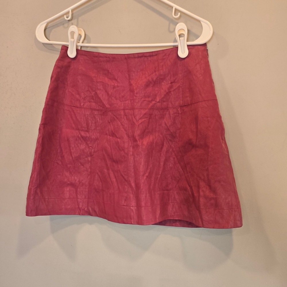 Free People Revolve Skirt Days in The Sun Mini Suede Womens 2 Mauve Pink